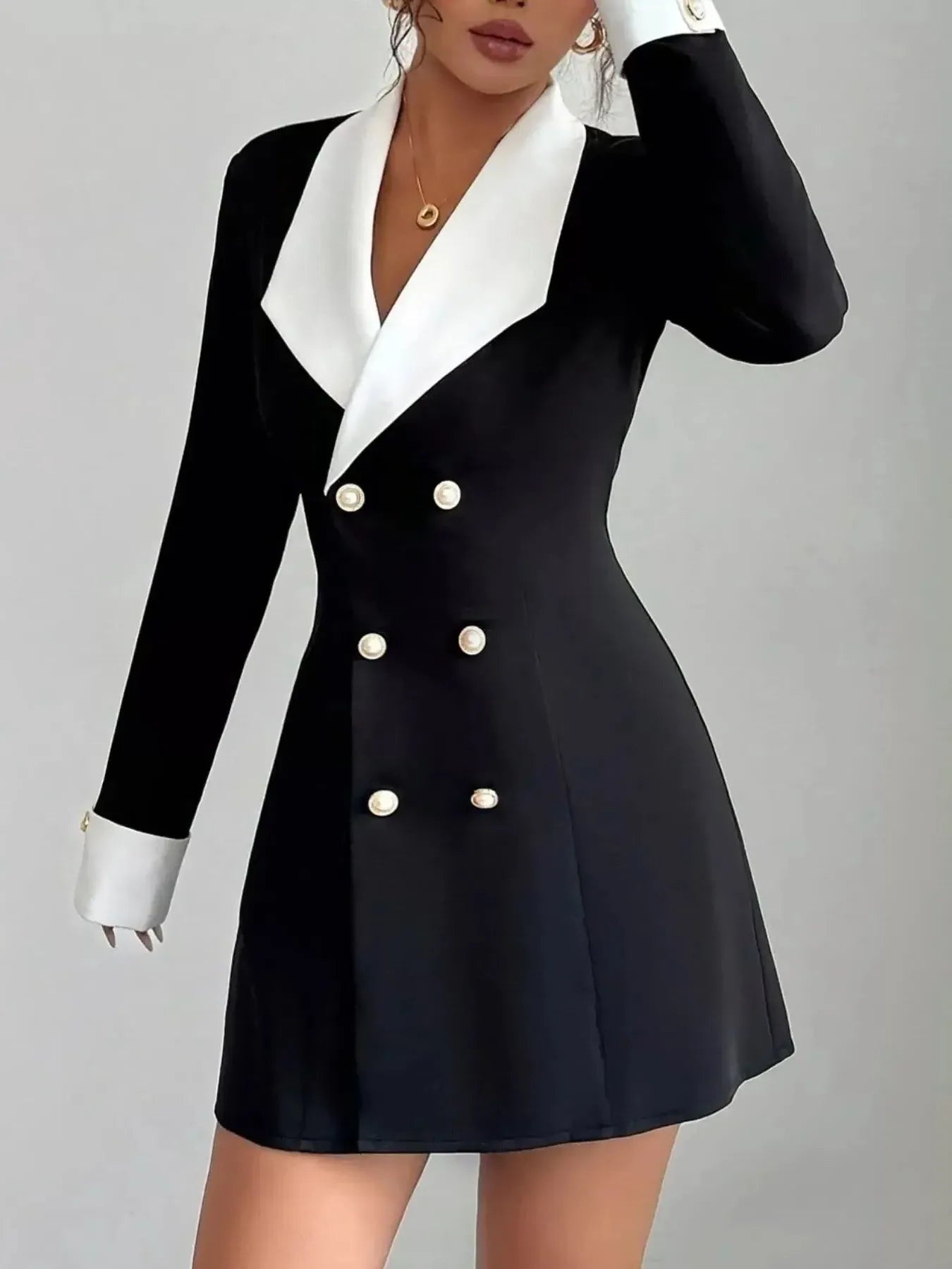 Double-Breasted Blazer Dress