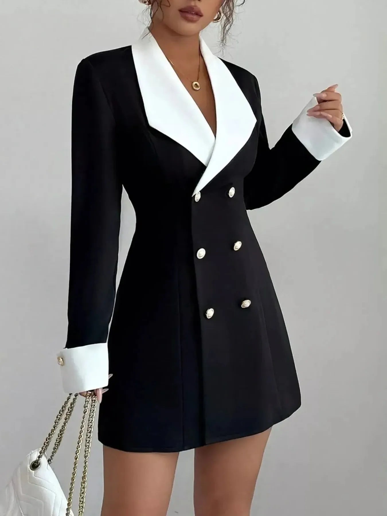 Double-Breasted Blazer Dress