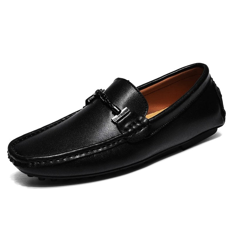Italian Leather Driving Shoes for Men - Casual Slip-On Design for Everyday Comfort and Style