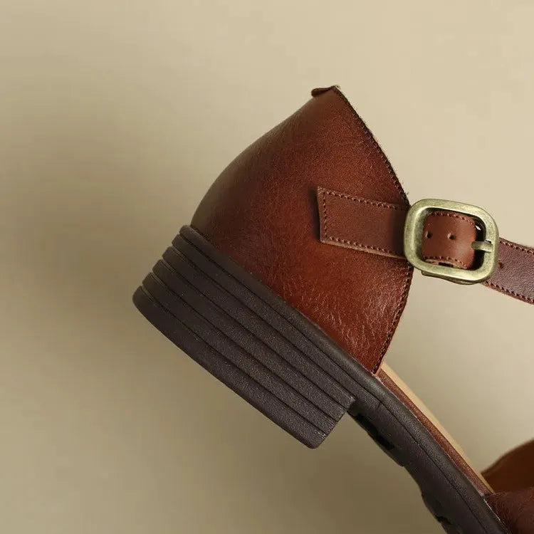 Italian Leather Flat Sandals for Women - Adjustable Straps, Comfortable Summer Footwear for Everyday Wear