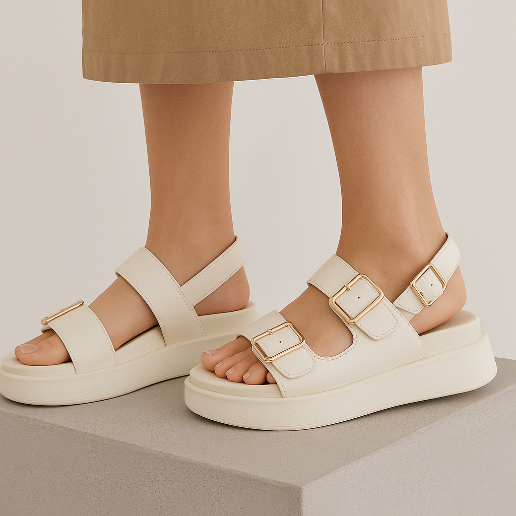 Italian Leather Platform Sandals for Women - Comfortable Summer Footwear with Elevated Design