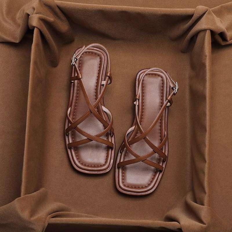 Italian Leather Sandals for Women - Adjustable Strap Design - Comfortable Summer Footwear