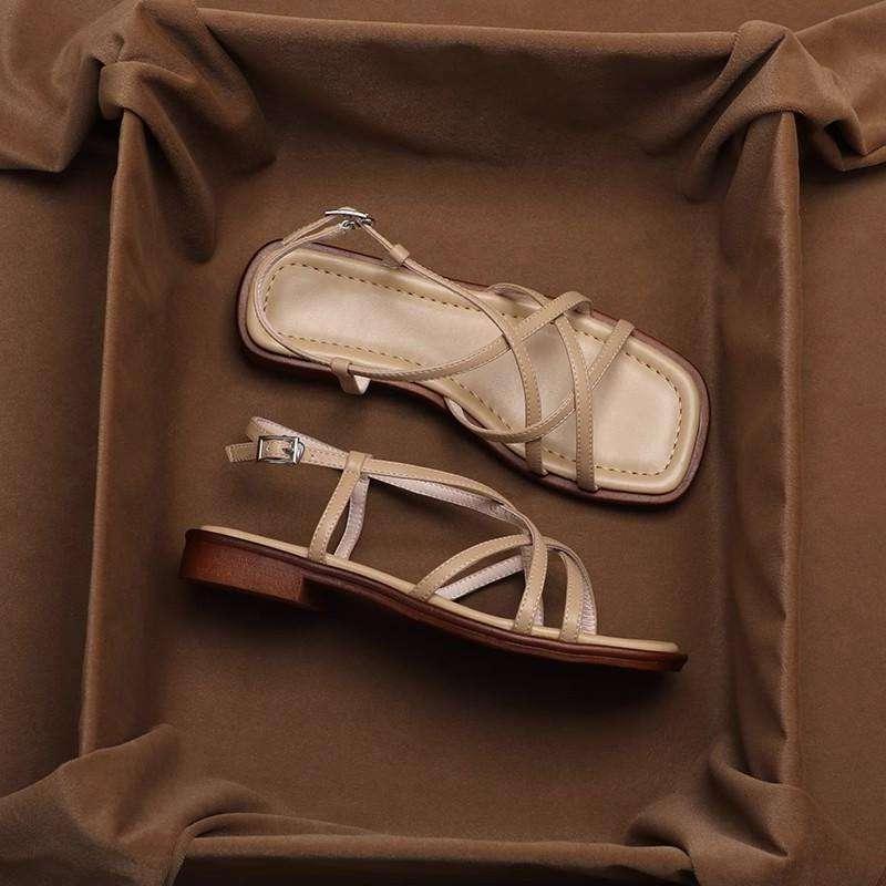 Italian Leather Sandals for Women - Adjustable Strap Design - Comfortable Summer Footwear