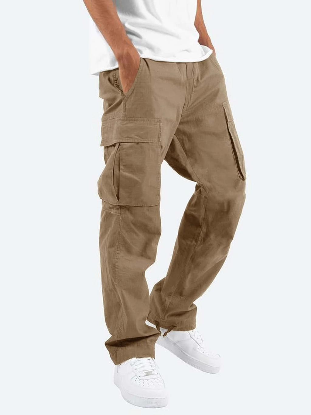 Men's Cargo Pants with Multiple Pockets | Durable Cotton Blend | Casual Outdoor Wear | Versatile Utility Trousers