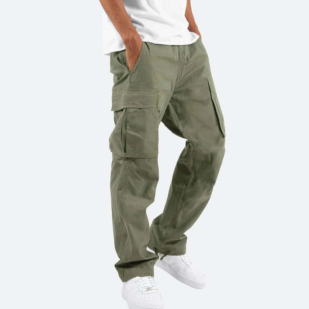 Men's Cargo Pants with Multiple Pockets | Durable Cotton Blend | Casual Outdoor Wear | Versatile Utility Trousers
