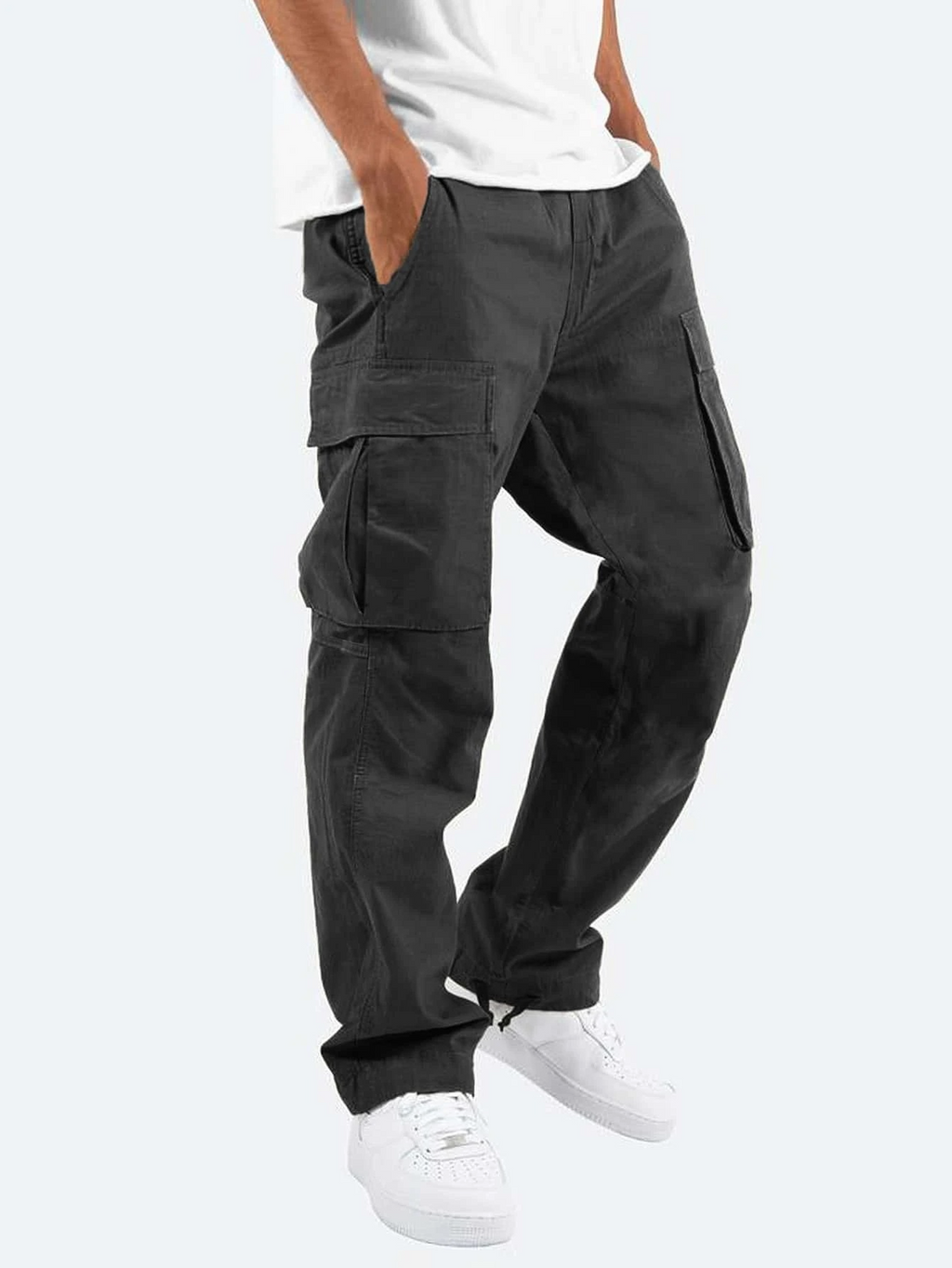 Men's Cargo Pants with Multiple Pockets | Durable Cotton Blend | Casual Outdoor Wear | Versatile Utility Trousers