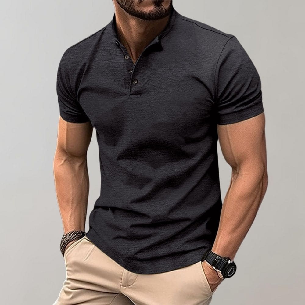 Men's Casual Polo Shirt - Soft Cotton Blend - Short Sleeve - Perfect for Everyday Wear and Relaxed Outings