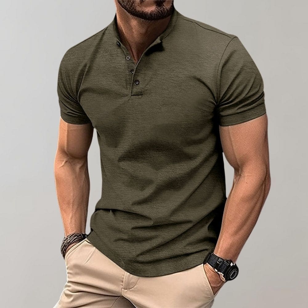 Men's Casual Polo Shirt - Soft Cotton Blend - Short Sleeve - Perfect for Everyday Wear and Relaxed Outings