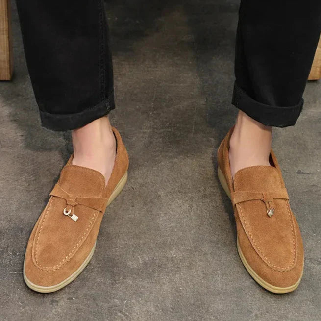 Men's Cow Suede Loafers | Comfortable Casual Slip-On Shoes | Versatile Everyday Footwear for Men