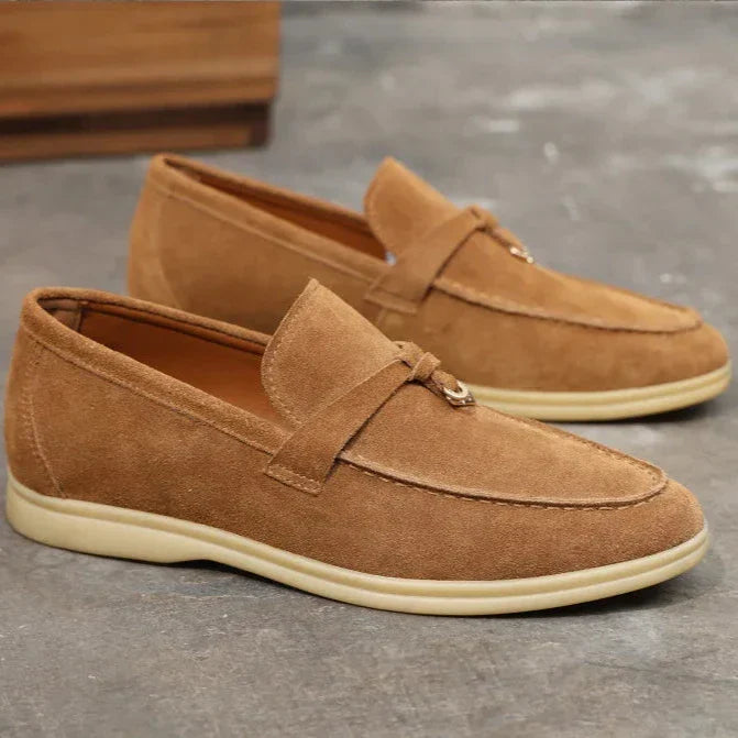 Men's Cow Suede Loafers | Comfortable Casual Slip-On Shoes | Versatile Everyday Footwear for Men
