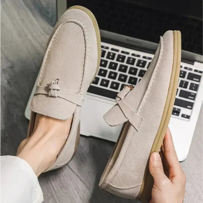 Men's Cow Suede Loafers | Comfortable Casual Slip-On Shoes | Versatile Everyday Footwear for Men