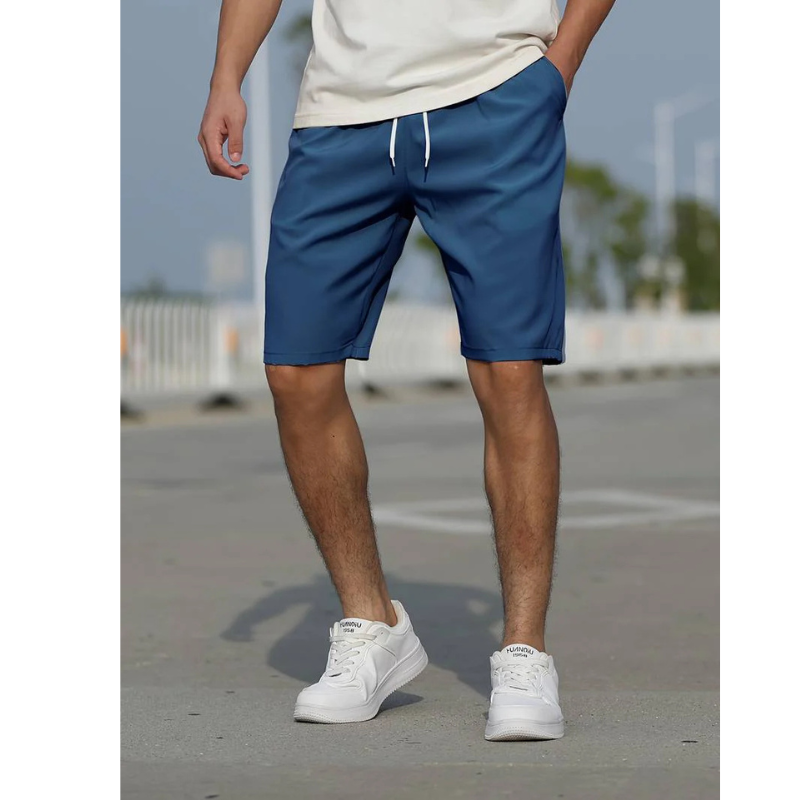 Men's Drawstring Casual Shorts - Lightweight Cotton Blend - Comfortable Everyday Wear - Available in Multiple Colors