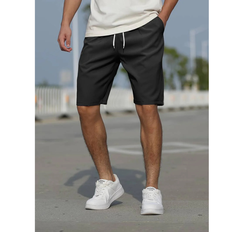 Men's Drawstring Casual Shorts - Lightweight Cotton Blend - Comfortable Everyday Wear - Available in Multiple Colors