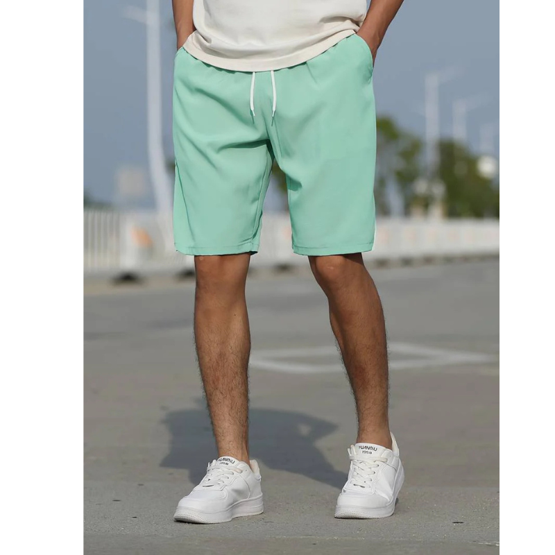 Men's Drawstring Casual Shorts - Lightweight Cotton Blend - Comfortable Everyday Wear - Available in Multiple Colors