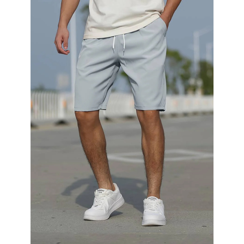 Men's Drawstring Casual Shorts - Lightweight Cotton Blend - Comfortable Everyday Wear - Available in Multiple Colors