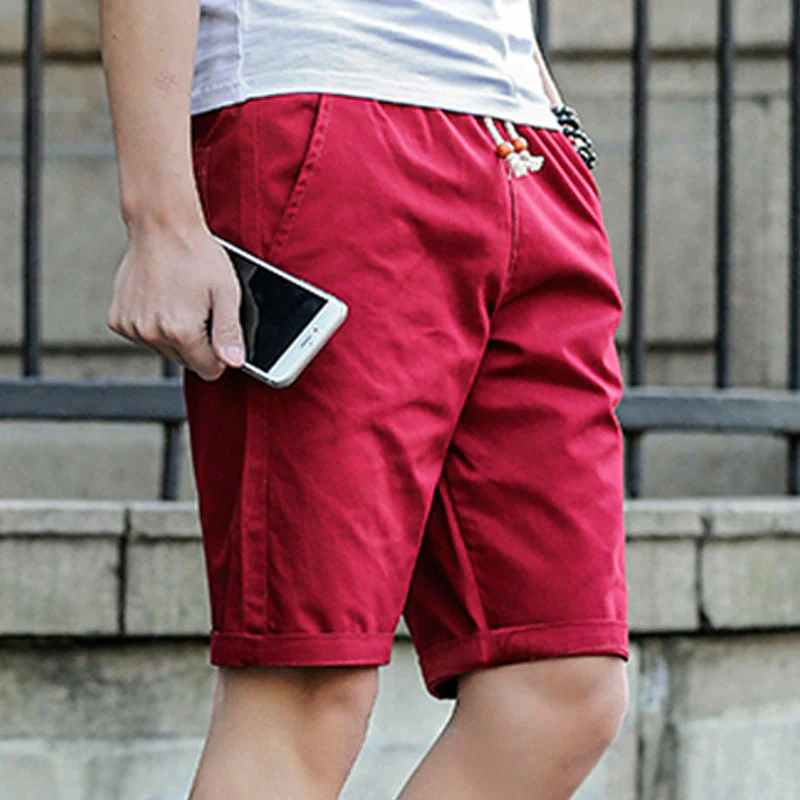 Men's Drawstring Casual Shorts - Lightweight Cotton Blend - Comfortable Everyday Wear - Available in Multiple Colors