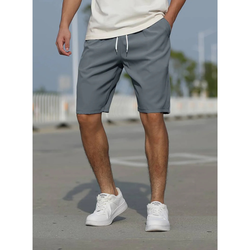 Men's Drawstring Casual Shorts - Lightweight Cotton Blend - Comfortable Everyday Wear - Available in Multiple Colors