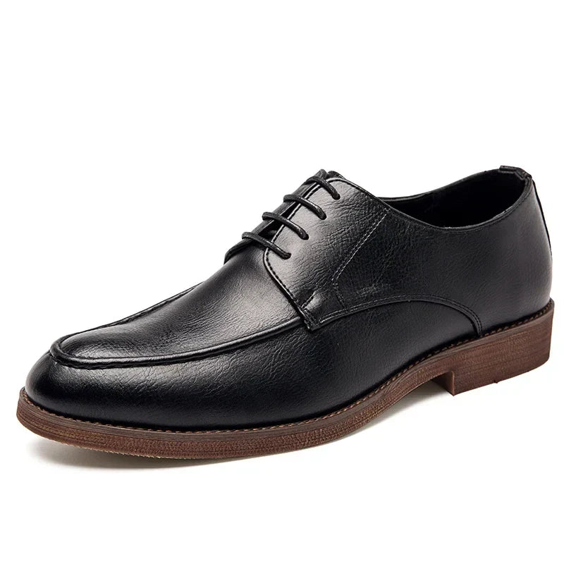 Men's Leather Oxford Shoes - Classic Formal Dress Footwear for Business and Special Occasions - Versatile Style