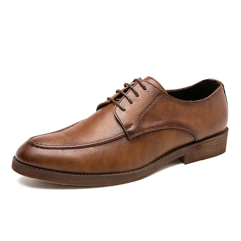 Men's Leather Oxford Shoes - Classic Formal Dress Footwear for Business and Special Occasions - Versatile Style
