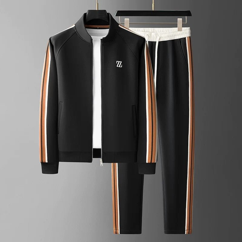 Men's Lightweight Zip Jacket and Pants Tracksuit Set - Comfortable Athletic Wear for Gym and Casual Activities