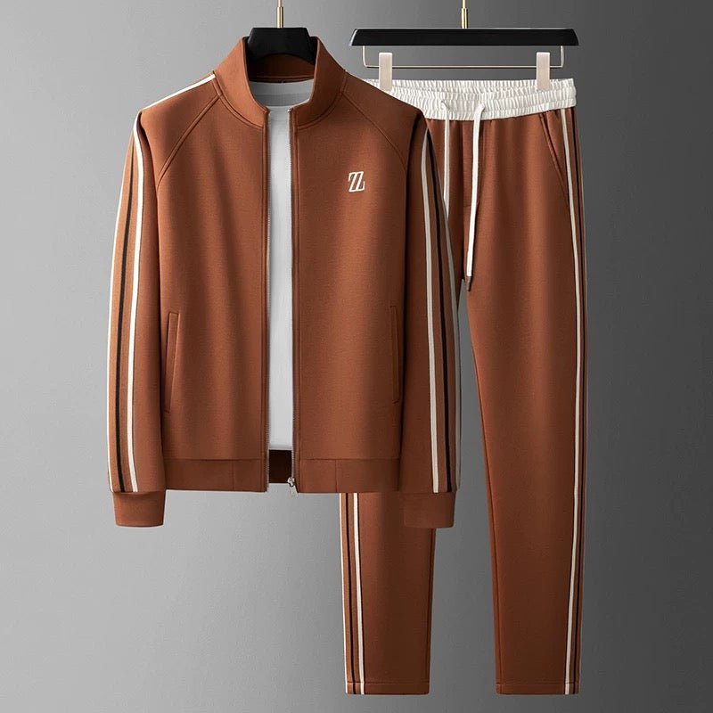 Men's Lightweight Zip Jacket and Pants Tracksuit Set - Comfortable Athletic Wear for Gym and Casual Activities