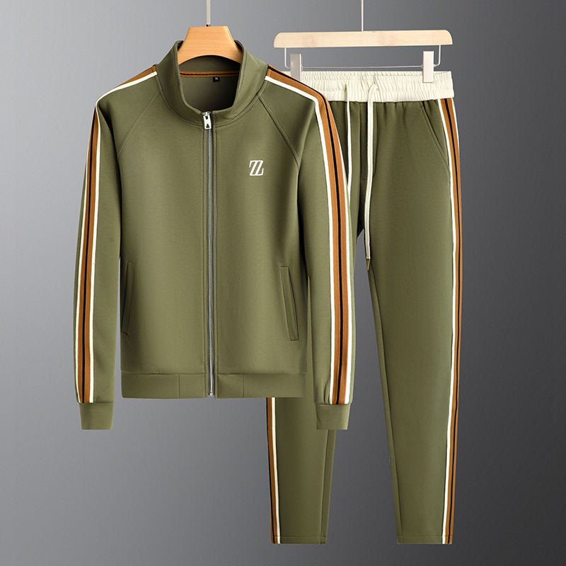 Men's Lightweight Zip Jacket and Pants Tracksuit Set - Comfortable Athletic Wear for Gym and Casual Activities