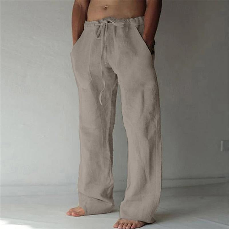 Men's Linen Casual Pants for Everyday Wear - Lightweight, Breathable Fabric, Comfortable Fit