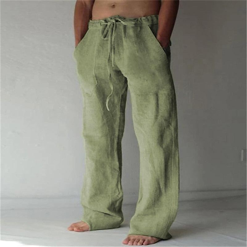 Men's Linen Casual Pants for Everyday Wear - Lightweight, Breathable Fabric, Comfortable Fit