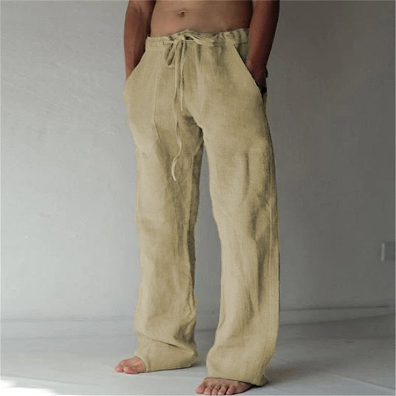 Men's Linen Casual Pants for Everyday Wear - Lightweight, Breathable Fabric, Comfortable Fit