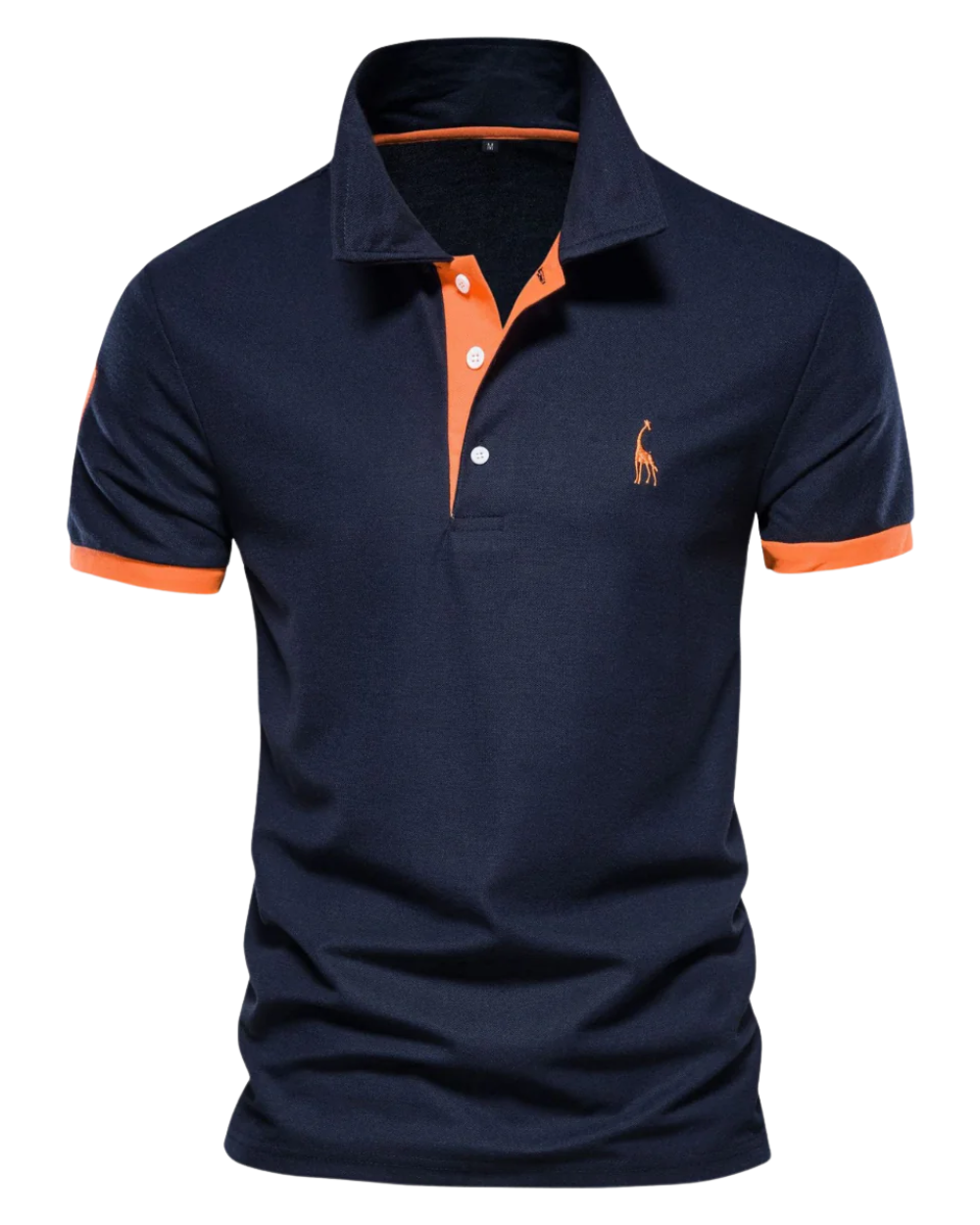 Men's Short Sleeve Polo Shirt with Contrast Placket and Embroidered Motif for Casual Wear