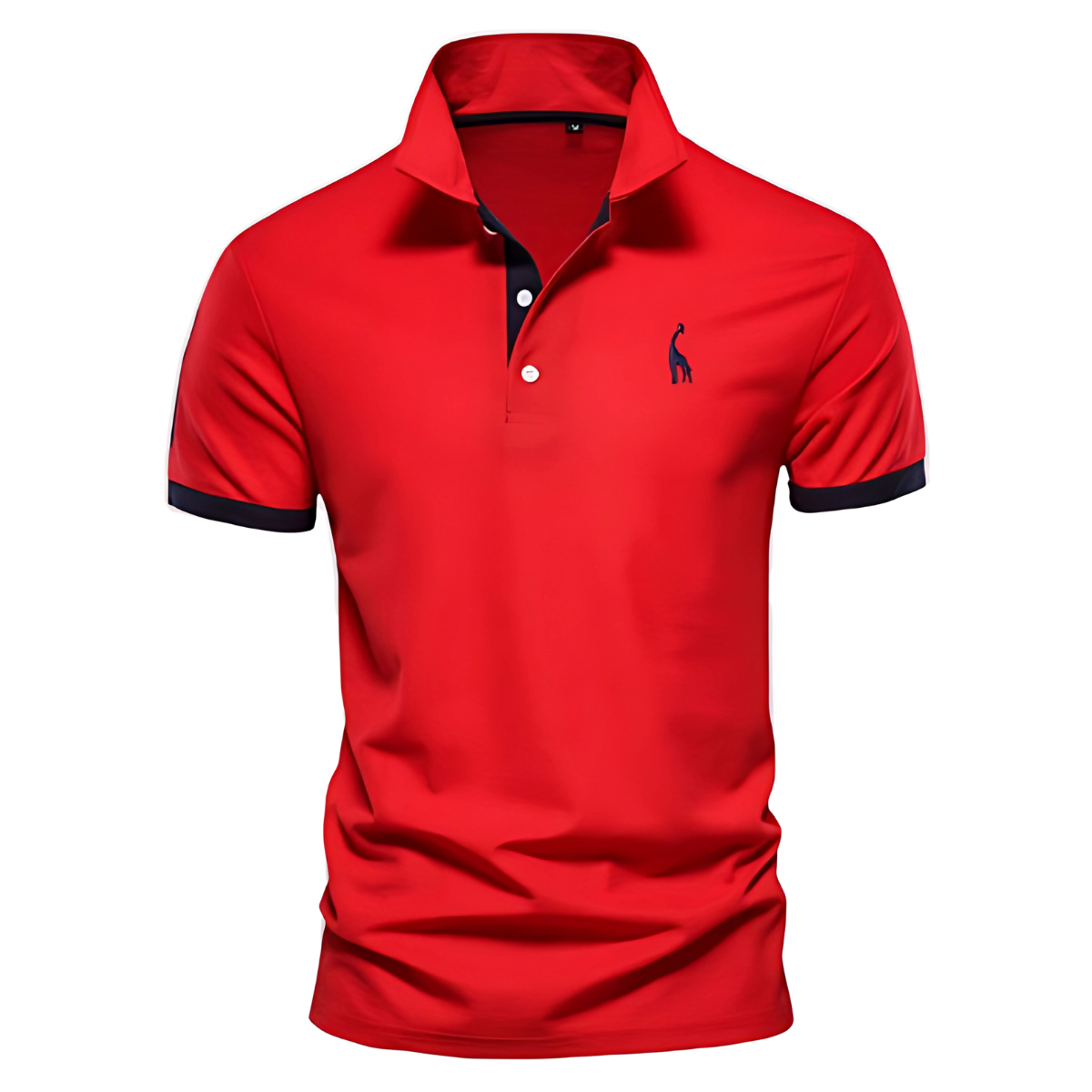 Men's Short Sleeve Polo Shirt with Contrast Placket and Embroidered Motif for Casual Wear