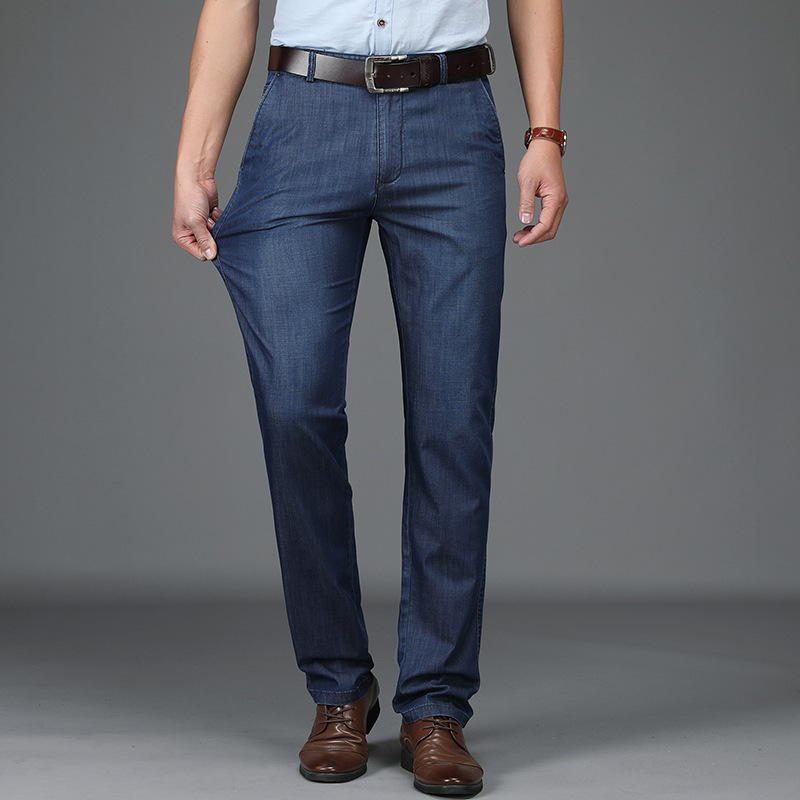 Men's Straight-Leg Pants with Belt Loops, Front Pockets, Casual Style for Everyday Wear, Versatile Cotton Blend Fabric