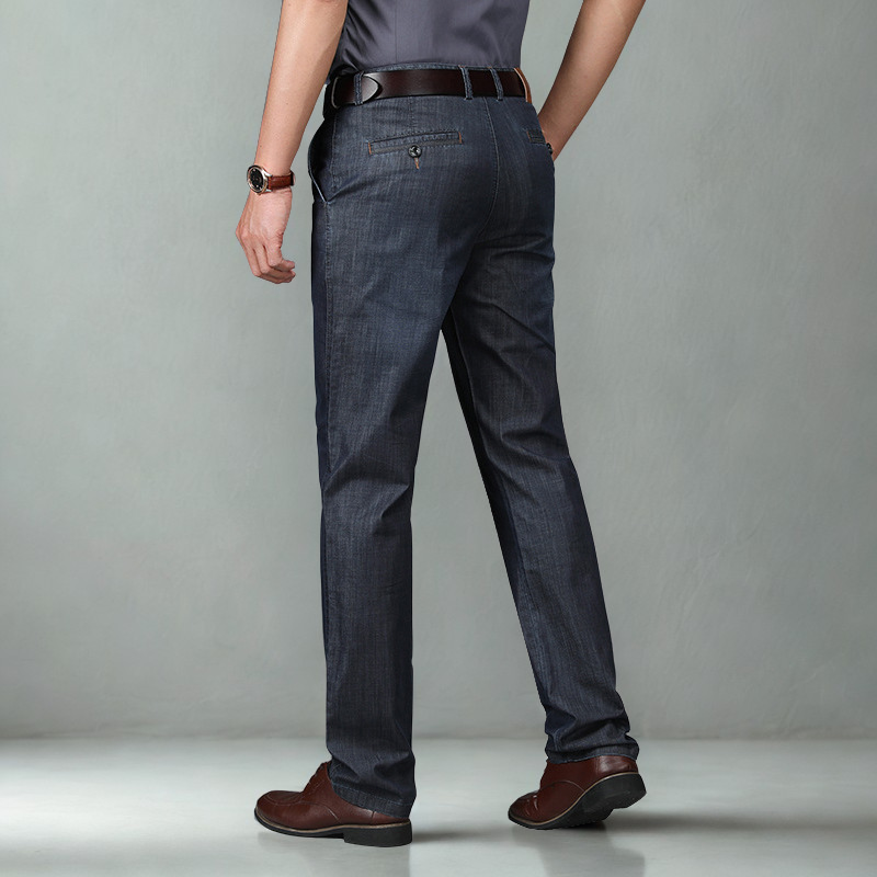 Men's Straight-Leg Pants with Belt Loops, Front Pockets, Casual Style for Everyday Wear, Versatile Cotton Blend Fabric