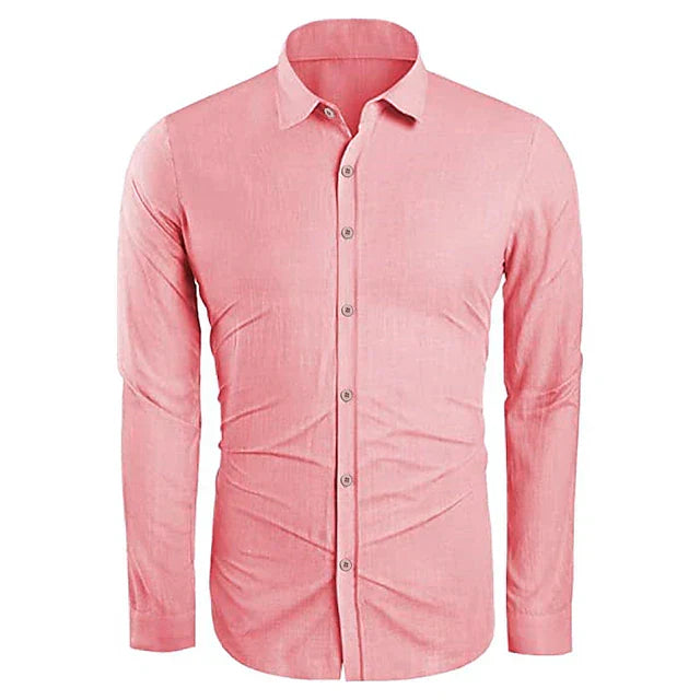 Men's Summer Linen Cotton Blend Shirt - Lightweight, Breathable Casual Wear for Warm Weather