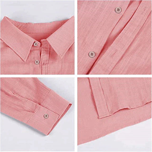 Men's Summer Linen Cotton Blend Shirt - Lightweight, Breathable Casual Wear for Warm Weather