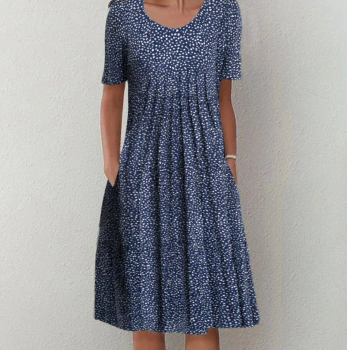 Patterned Women's Midi Dress - Lightweight Fabric, Casual Style for Everyday Wear
