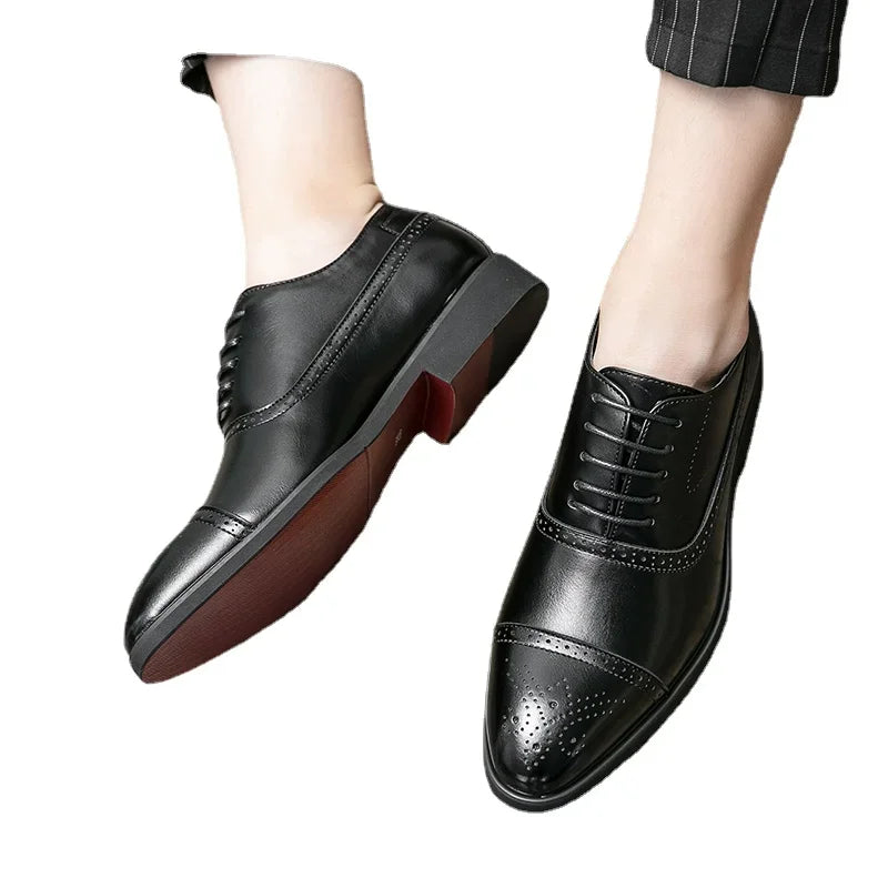 Red Leather Oxford Shoes for Men | Classic Dress Footwear for Formal and Casual Events