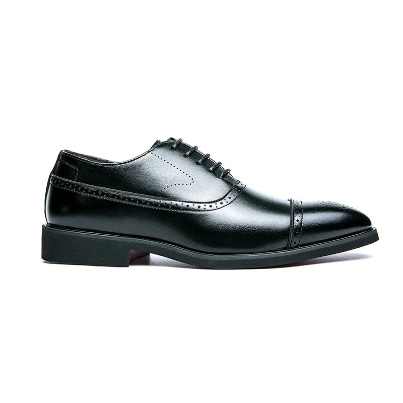 Red Leather Oxford Shoes for Men | Classic Dress Footwear for Formal and Casual Events