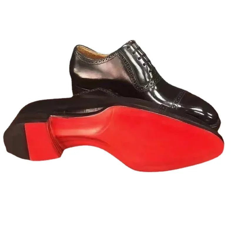 Red Leather Oxford Shoes for Men | Classic Dress Footwear for Formal and Casual Events