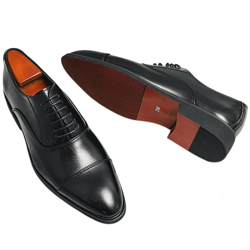 Red Leather Oxford Shoes for Men | Classic Dress Footwear for Formal and Casual Events