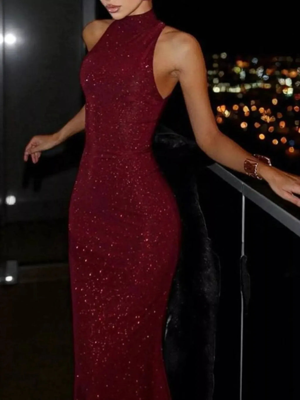 Sequin Sleeveless Maxi Dress