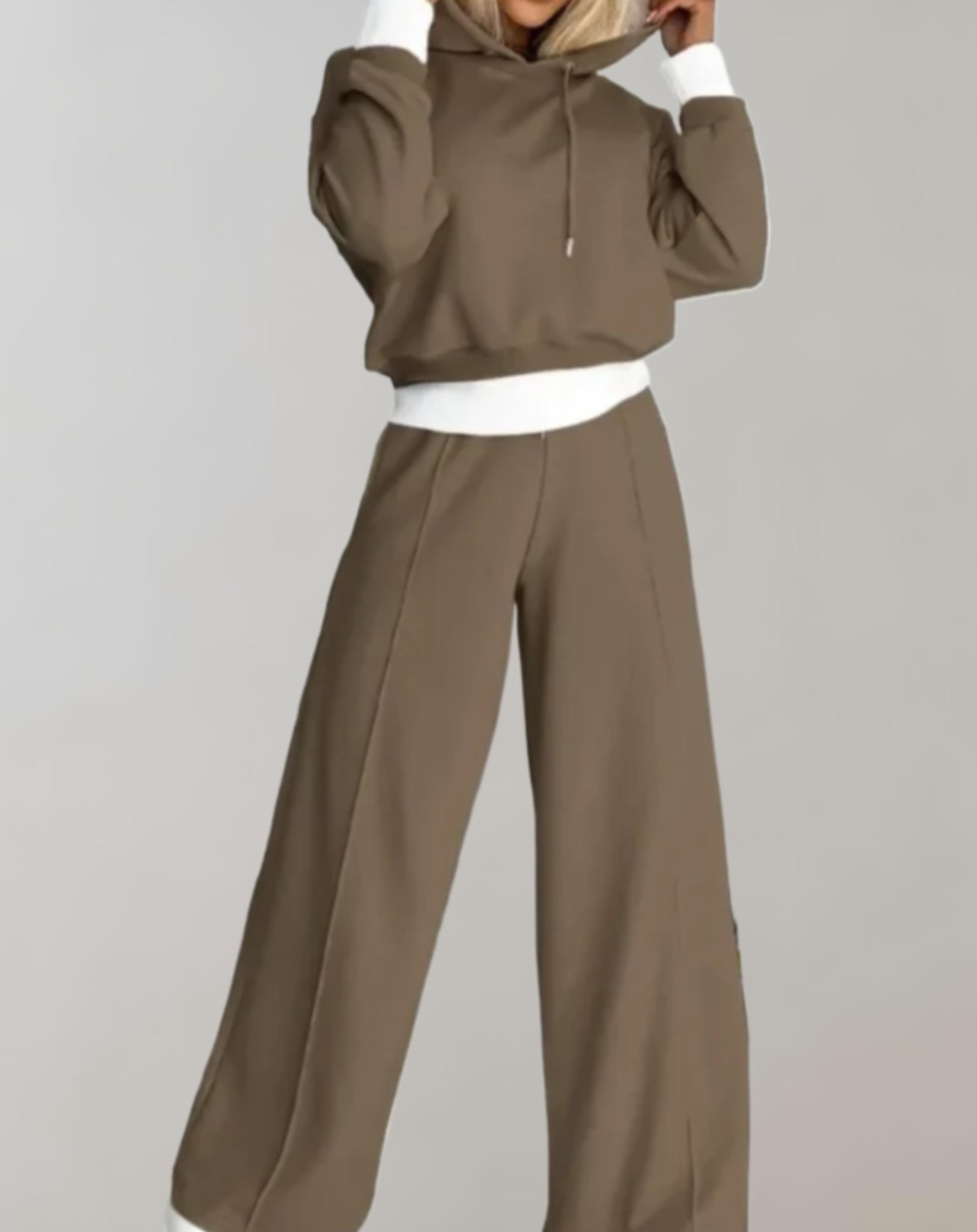 Women's Casual Wide Leg Tracksuit Pants - Comfortable Two Piece Set for Everyday Wear