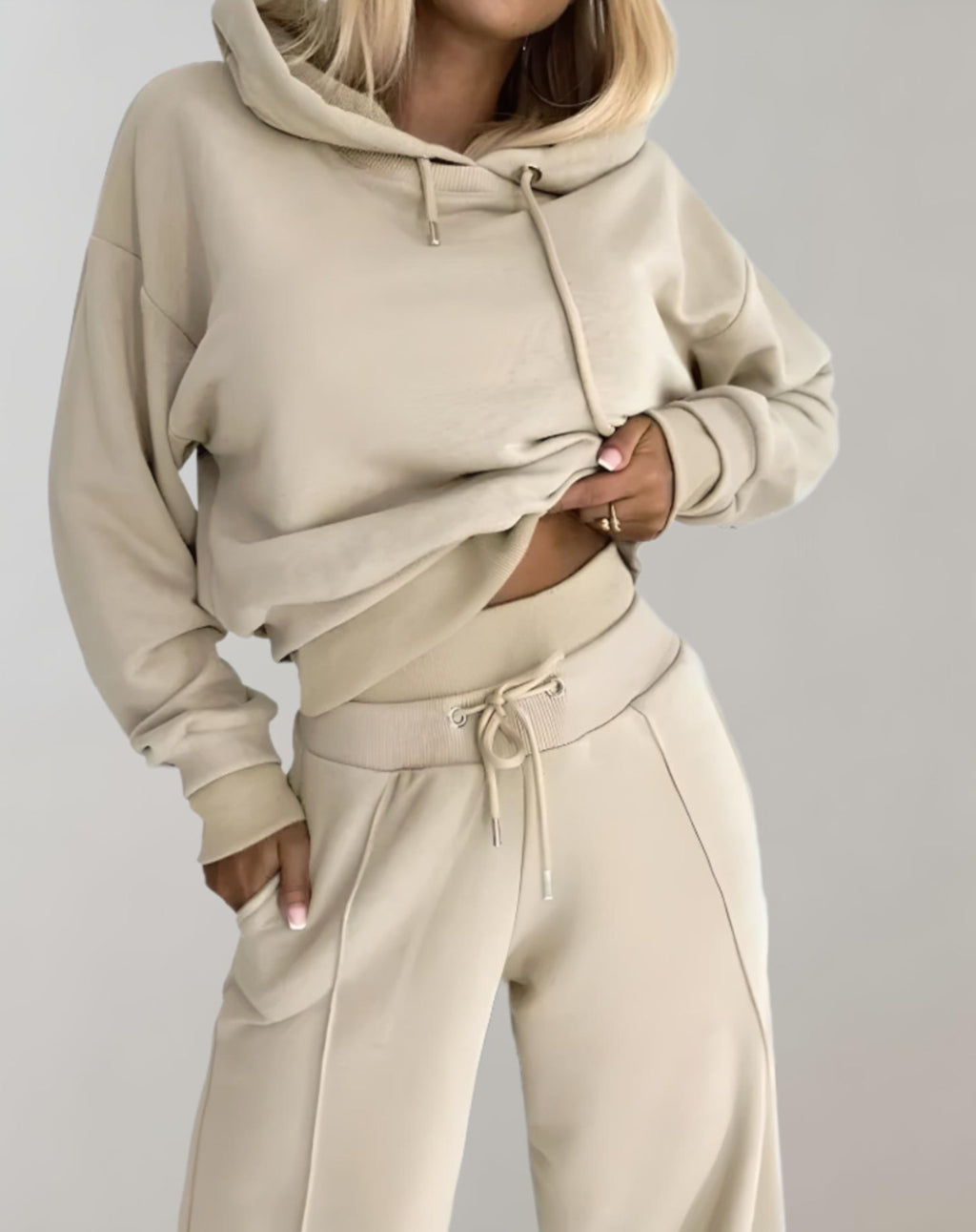 Women's Casual Wide Leg Tracksuit Pants - Comfortable Two Piece Set for Everyday Wear