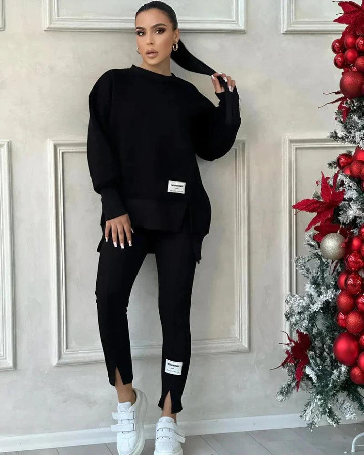 Women's Crew Neck Sweater and Leggings Set - Soft Fabric, Casual Style for Everyday Wear, Comfortable Fit, Multiple Colors Available