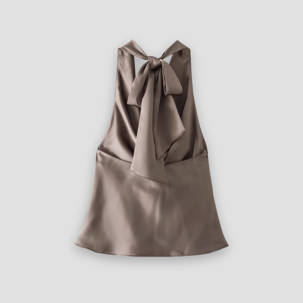 Women's Halter Neck Cowl Drape Top - Sleeveless Design with Back Tie Closure - Perfect for Casual or Dressy Occasions