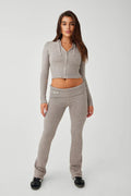 Women's Hooded Zip Hoodie and Pants Set - Soft Cotton Blend Loungewear for Casual Wear and Relaxation