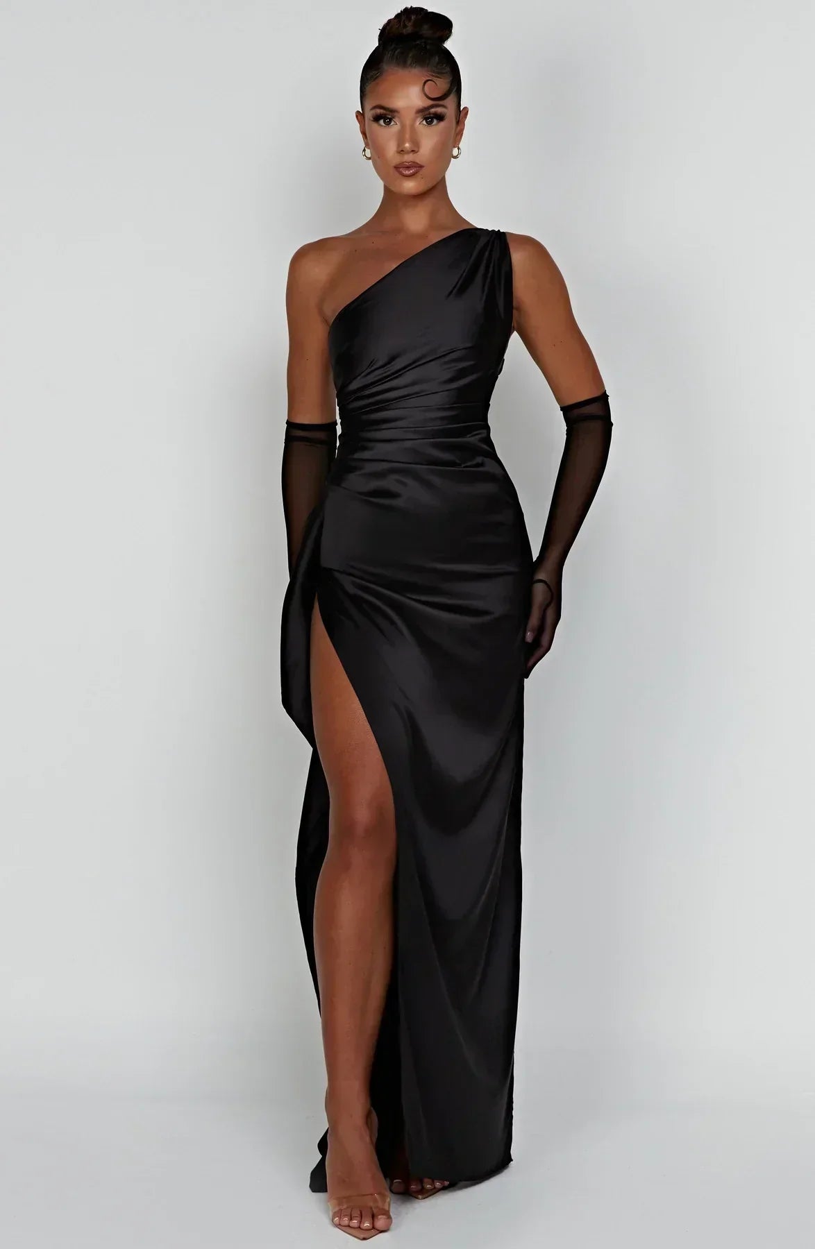 Women's Satin Evening Dress - Elegant Formal Wear for Special Occasions